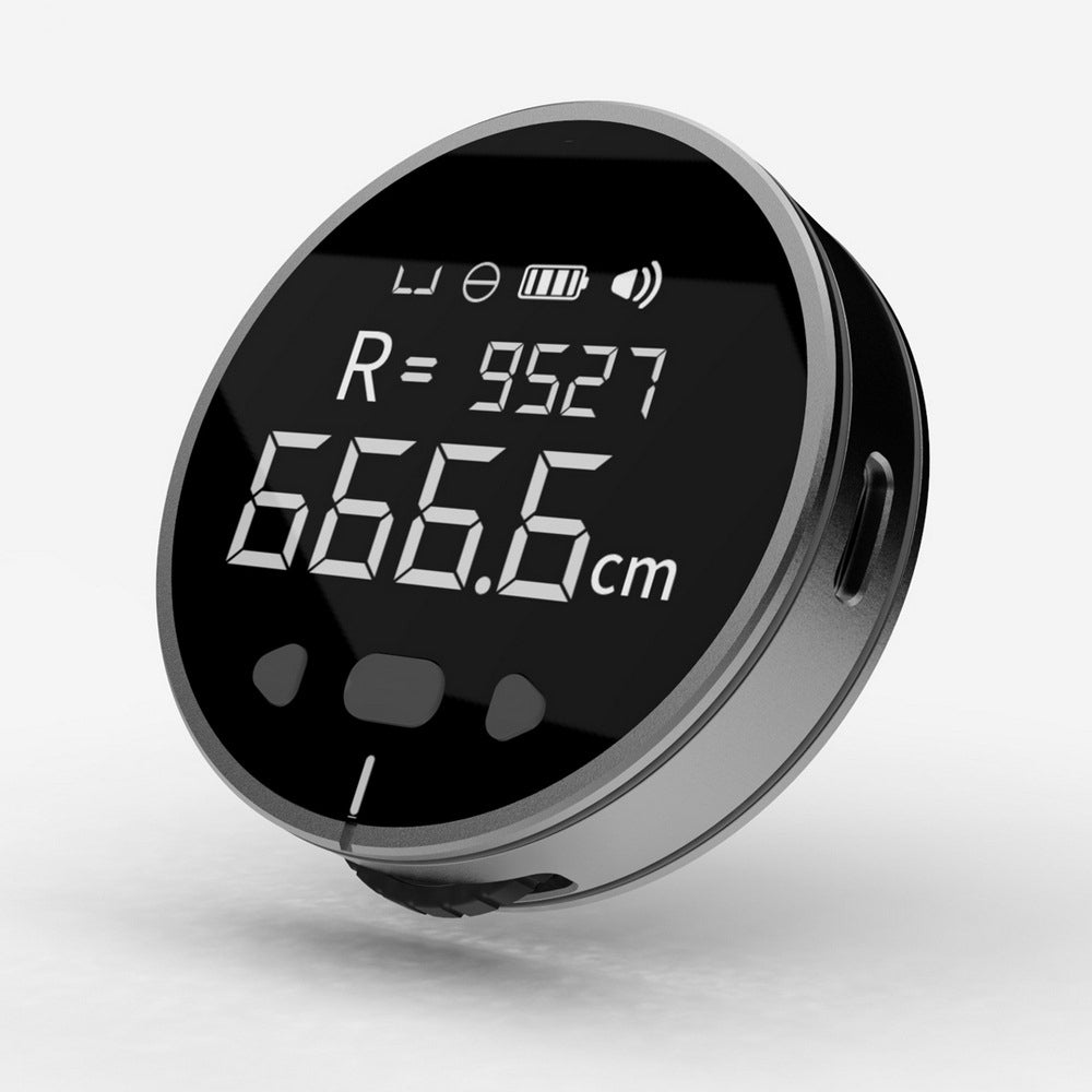 Digital device with a circular display on a white background